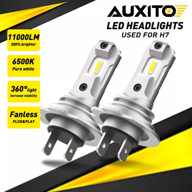 AUXITO LED High/Low Beam Conversion Kit H7 Bulbs 11000LM 6500K Super Bright CSP