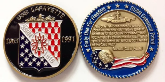 Navy Uss Lafayette Ssbn-616   Submarine Usa Made  Challenge Coin