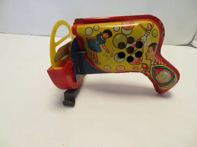 Vintage Tin Bubble Gun by Woodhaven Metal Stamping Co.