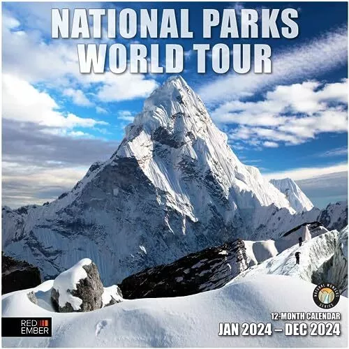 National Parks World Tour 2024 Hangable Monthly Wall Calendar | 12" x 24"
