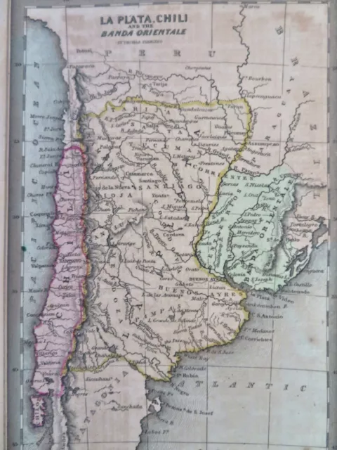 Argentina Chile Uruguay La Plata Buenos Aires Patagonia 1831 nice miniature map