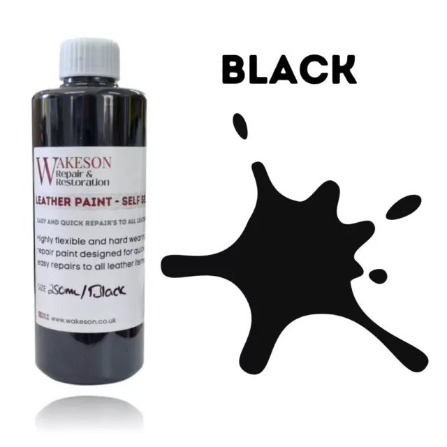 BLACK Leather repair Paint Colourant Restorer For Shoes Bags Trainers Sofa
