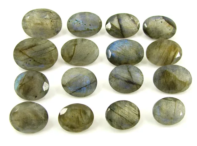 83.50 Ct Natural Labradorite Gemstone 11-16 mm Oval Cut 16 Pcs Stone Lot - 1675