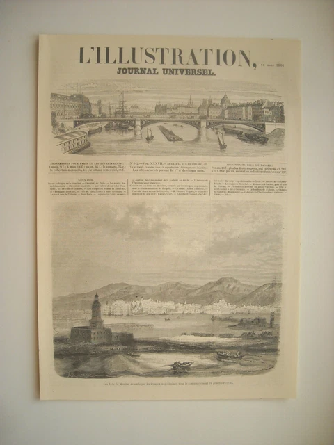 Gravure 1861. Les Forts De Messine Evacues Par Les Troupes Napolitaines, Fergola