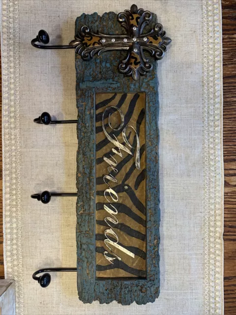 4 Hooks Wall Mount Key Bag Towel Rack Hanger Coat Robe Clothes Organizer Holder