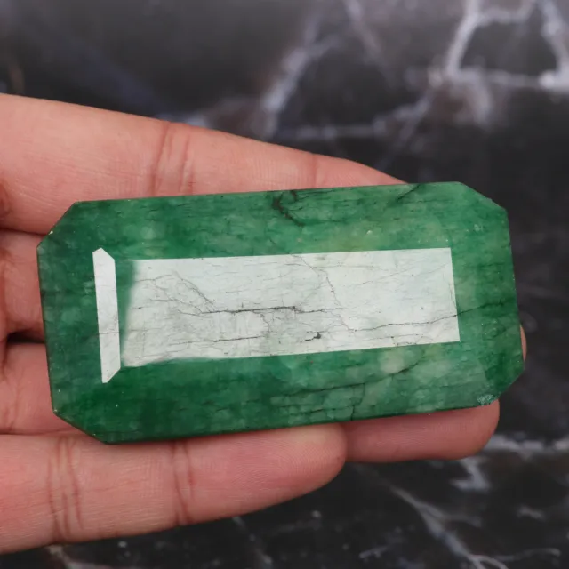 Loose Faceted Green Emerald 643 Ct. Natural Emerald Cut Loose Gemstone