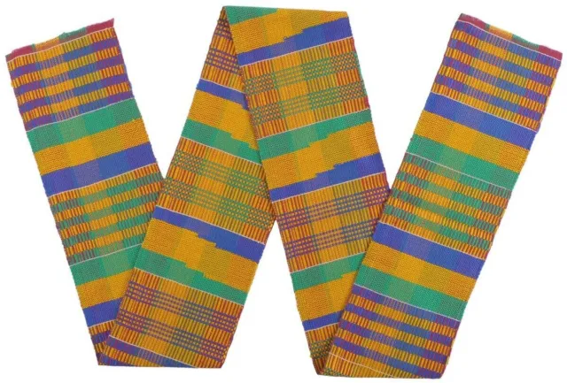 Kente scarf Ghana African handwoven stole textile fabric Authentic sash