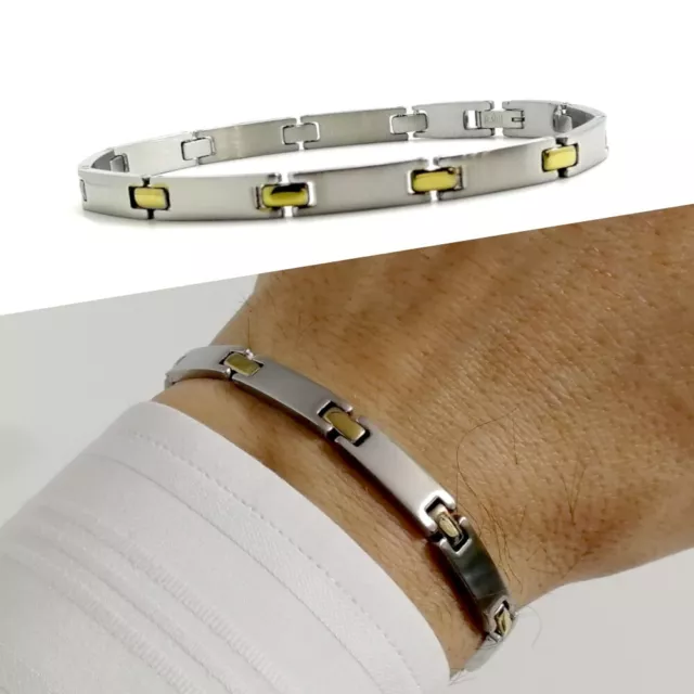 Bracciale da uomo in acciaio inox a catena con maglia braccialetto