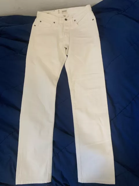 Todd Snyder Men's 29 X 32  Slim White Japanese Selvedge Button Fly Denim Jeans