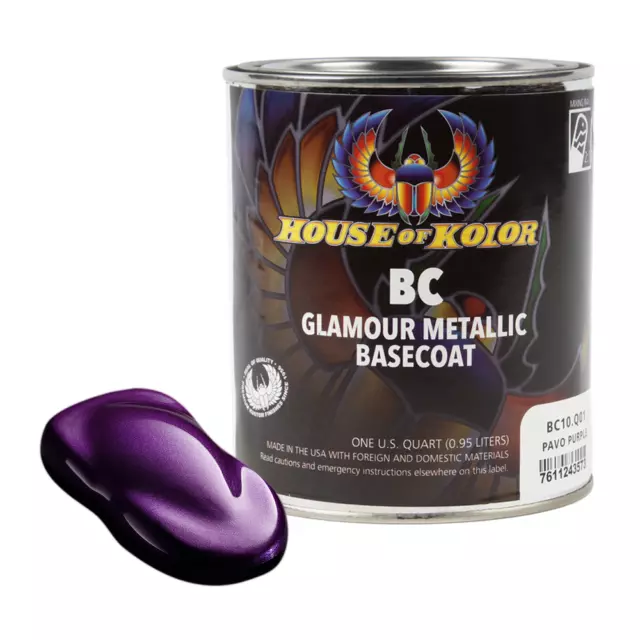 House of Kolor C2C-BC10 Pavo Purple Shimrin Metallic Basecoat Auto Paint (Quart)