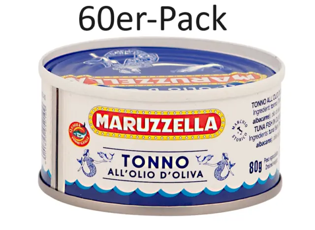60er-Pack MARUZZELLA Thunfisch Tonno all'Olio di Oliva,Thunfisch in Olivenöl,80g