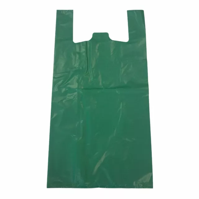 2 Kilos De Bolsas De Asa Verdes De Plástico 70% Recicladas. 48X59 Cm