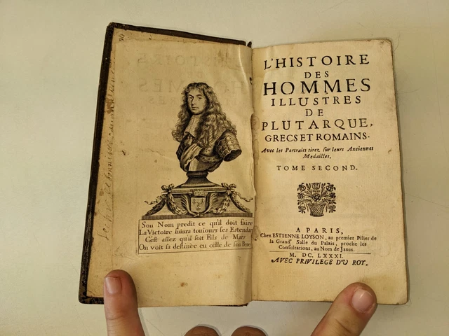 LIVRE ANCIEN -L'HIST. des hommes illustres de Plutarque,Grecs et