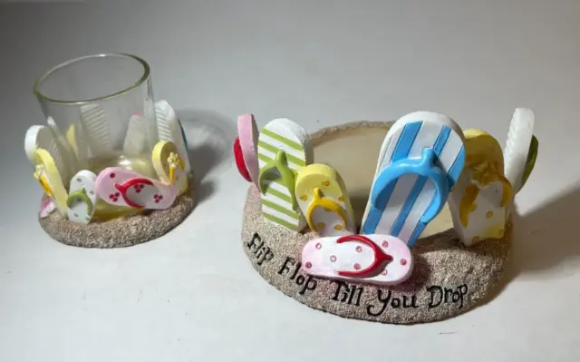 Pair of Yankee Candle flip flop candle holders