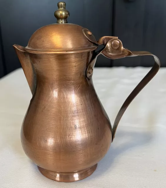 Small Gasperini Copper Coffee/Tea Pot Creamer Handmade in Italy.