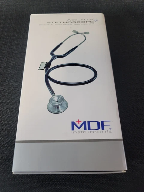 MDF Acoustica Lightweight Stethoscope ~ Adult Dual Head Black MDF747XPBO