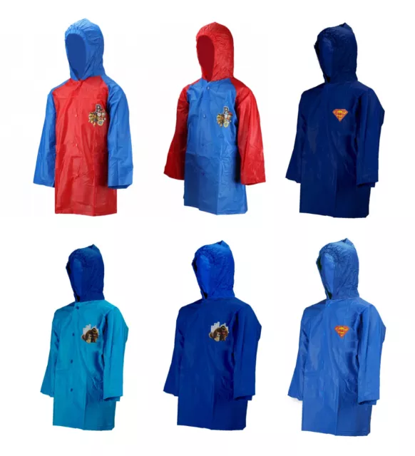 Official Kids Novelty TV Characters Boys Hooded Raincoat Rain Proof Coat Jackets