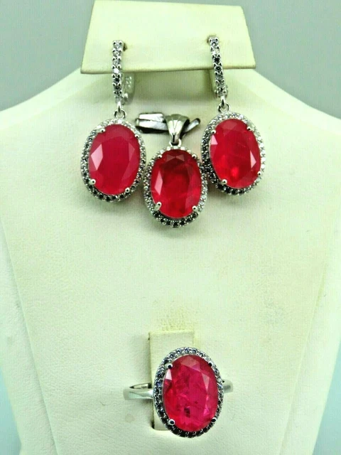 Turkish Handmade Jewelry 925 Sterling Silver Zircon Stone Women Earring Set
