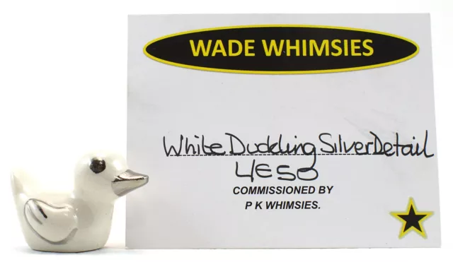 Wade Duckling Duck (White With Silver, Collecters Fair 1980, Le 125 Coa Included