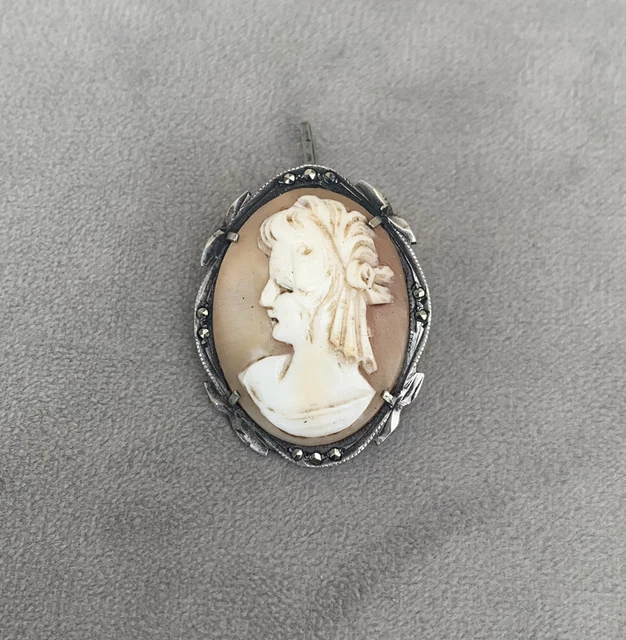 Broche ancienne Pendentif Argent Camée