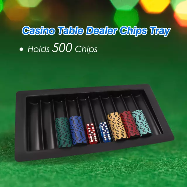 10Row Casino Backjack Poker Table Dealer Chip Tray/Holder, Holds 500 Poker Chips 3