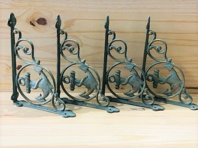 4 Cast Iron Boat Anchor Brackets Corbels Braces Wall Shelf Bracket Nautical Boat