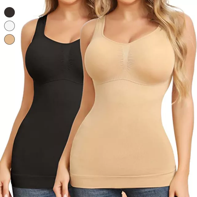 Women Cami Camisole With Built in Bra Push Up Padded Vest Layer Girls Tank  Tops