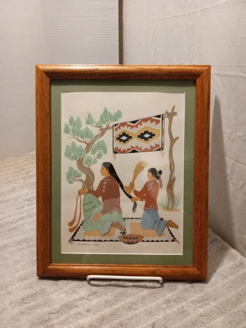 Harrison Begay ~ Navajo Artist ~ Rug Weaver Silk Screen Print ~ 11" x 14"