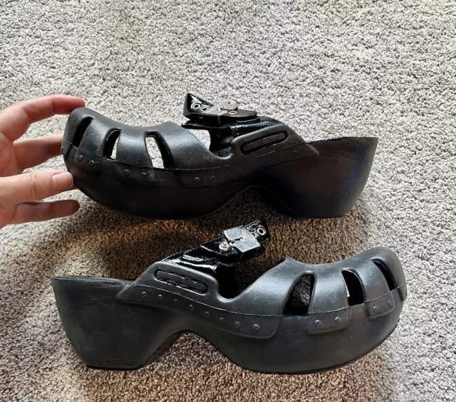 DR SCHOLLS SIZE 11 Black Dance Go Play Feel Crazy Good Mules Clogs Sandals Wedge 19.99 PicClick
