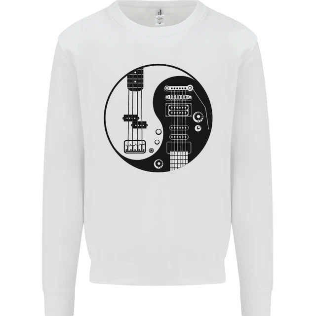 Ying Yang Guitar Guitarist Electric Bass Kids Sweatshirt Jumper