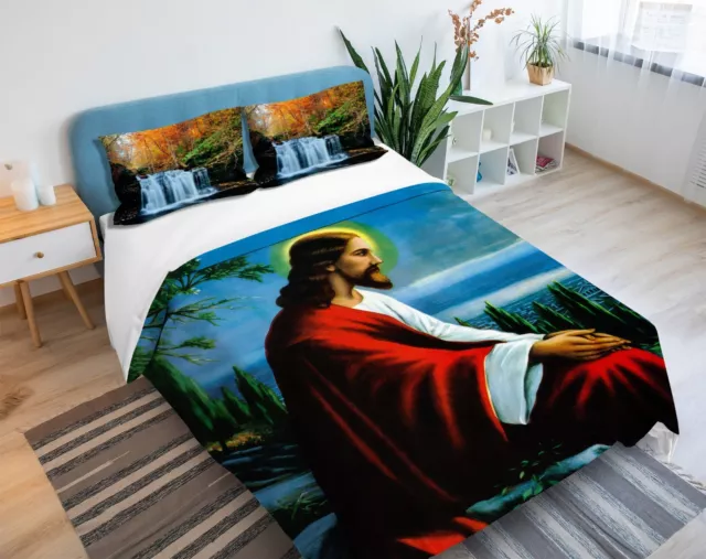 3D Jesus Ciudad C7221 Cama Cojín Manta Edredón Cubierta Set Amy