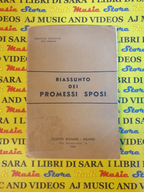 BOOK LIBRO RIASSUNTO dei PROMESSI SPOSI edizioni BIGNAMI 1958 (A23) EUR  10,00 - PicClick IT