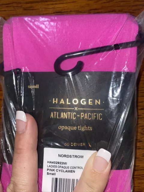 NWT Halogen x Atlantic Pacific Opaque Tights in Pink  Size Small 60 Denier 3