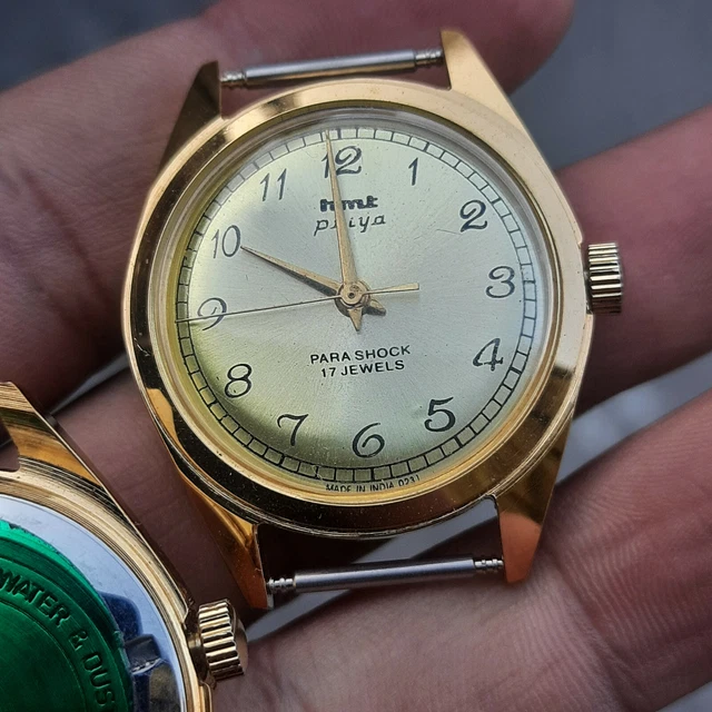 HMT PRIYA 17 Jewels Yellow Dial Hand Wind India Made Men s Wrist