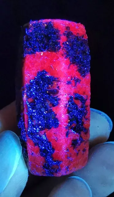 35.9g Natural Red Fluorescent Columnar Corundum Ruby Rough Mineral Specimen