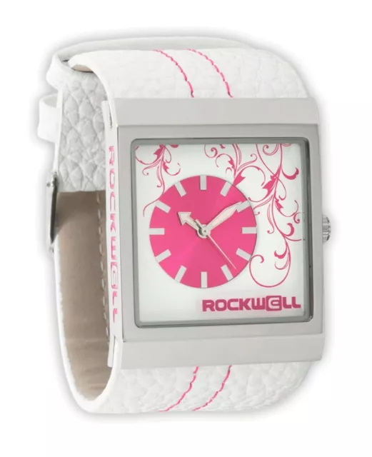 Nuevo en Caja Rockwell Mercedes Muñeca Reloj Blanco Rosa Limited Edición Estreno