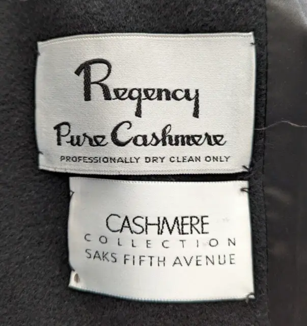 VINTAGE REGENCY PURE Cashmere Saks Fifth Avenue Long Coat Womens 10 ...