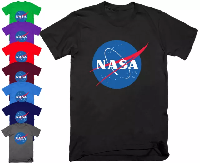 Mens NASA Star Logo Space Astronaut Geek Nerd  Tee Top T Shirt S - 5XL