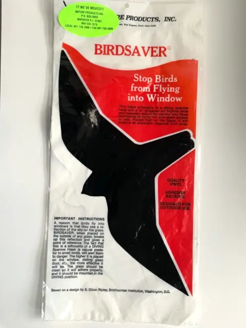 vtg ACB Nature Product BIRDSAVER Sparrow Hawk silhouette mcm retro bird watcher