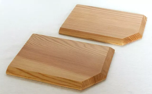 Japanese Wood Plate Tea Cup Tray Saucer Cedar 2 pcs Width 15.2cm 5.98" Vintage