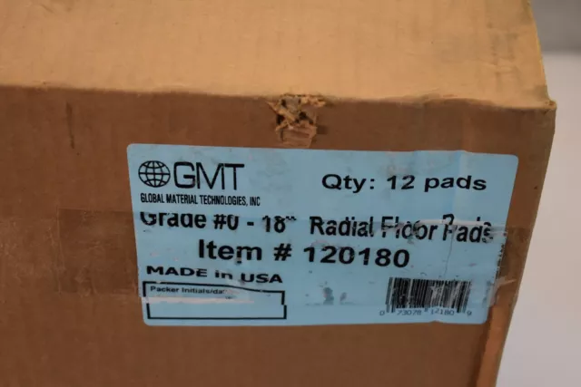 GMT Grade #0 18" Radial Steel Wool Floor Pads Clean & Polish 120180 Case of 12