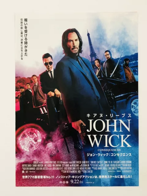 John Wick 4 3types/set Keanu Reeves Donnie Yen Movie Flyer Mini Poster CHIRASHI