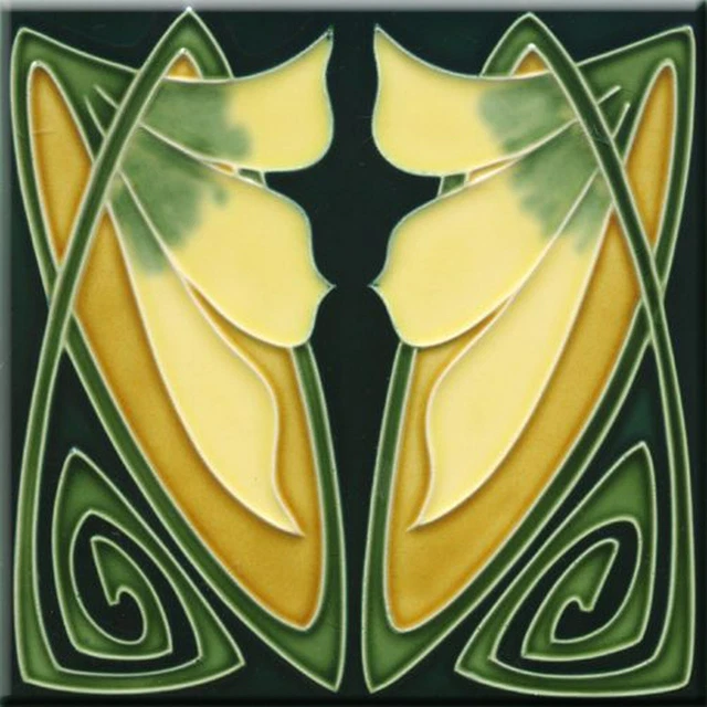 Ceramic Tile Art Nouveau Vintage Rare Reproduction Majolica- Many to Choose From