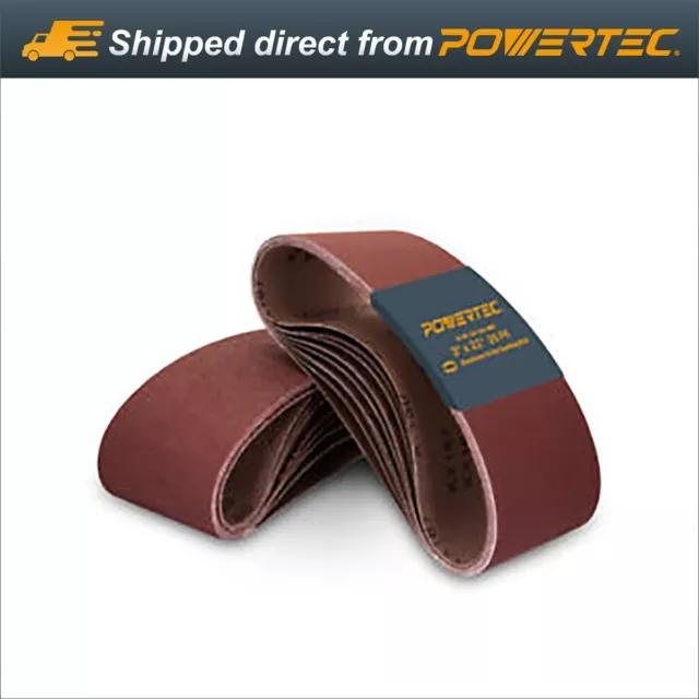 POWERTEC 3x21" Sanding Belt Assortment 20PK-5 Each of 40, 80, 120, 240 Grits