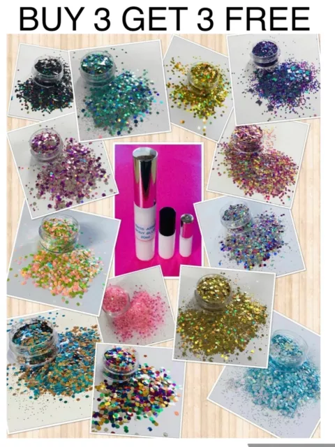 10g GRANDE PENTOLA GROSSA GROSSA FESTA GLITTER VISO CORPO DANZA OCCHI LABBRA NEON OLOGRAFICO