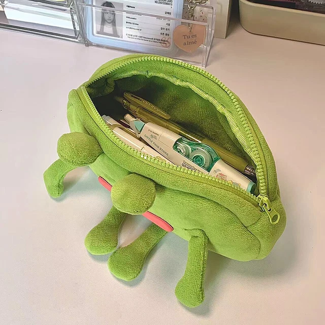 Funny Big Mouth Frog Pen Bag Students Large Capacity Desktop Stationery Stor LEI