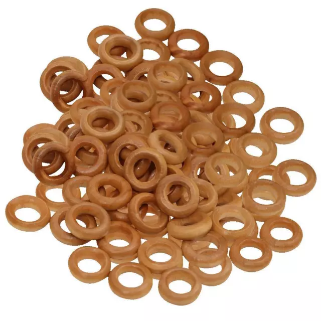 100pcs 13mm Small Wooden Rings Unfinished Wood Toss Rings Hoops DIY Crafts