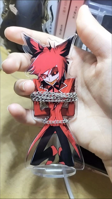 Figura Acrilica 15 Cm Hazbin Hotel - Alastor E Angel Dust, Standee Fronte/Retro, Decorazione Da Scrivania