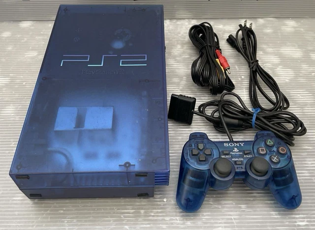 Sony PlayStation 2 (PS2) Ocean Blue Clear Controller - OEM DualShock 2, Used & Tested