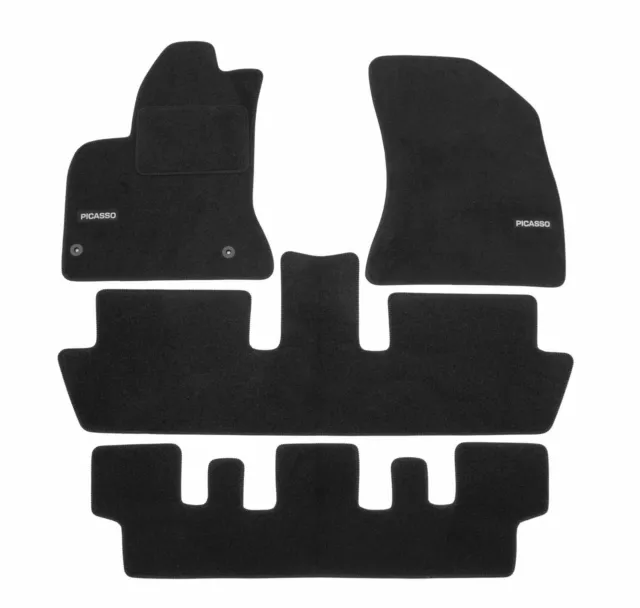 LOGO Velours Autoteppiche Auto-Fußmatten für C4 GRAND PICASSO 2006-2013 4tlg